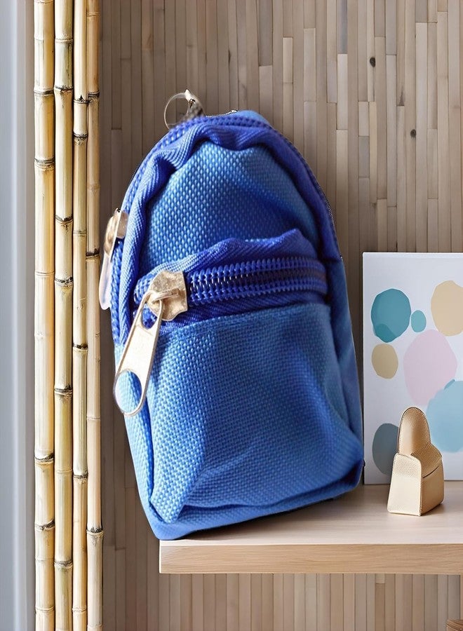 Mozff 2Pcs Blue Mini Doll Backpack School Bag Model Dollhouse School Accessory for 1/6 Scale Décor,Simulation Mini School Bag Model, for Doll House Furniture Decor Dollhouse Accessories - Image 4